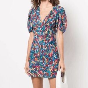 Staud Milla Printed Mini Dress in Flower Market